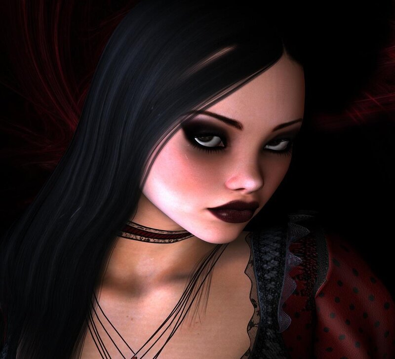 gothic woman with dark makeup