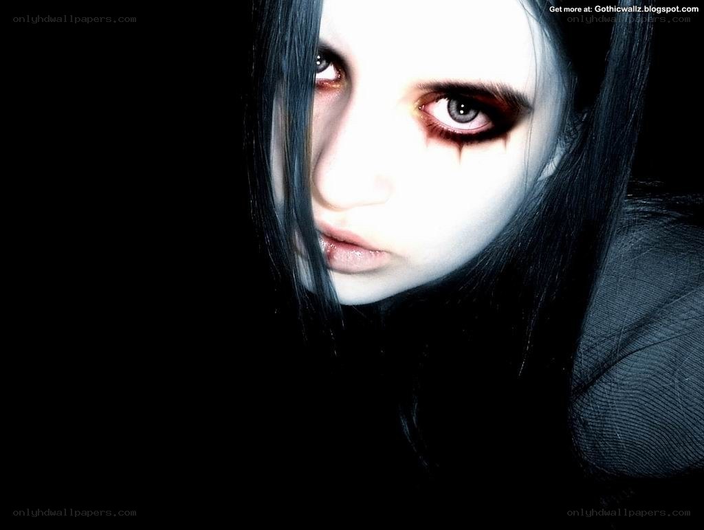 gothic woman with dramatic makeup