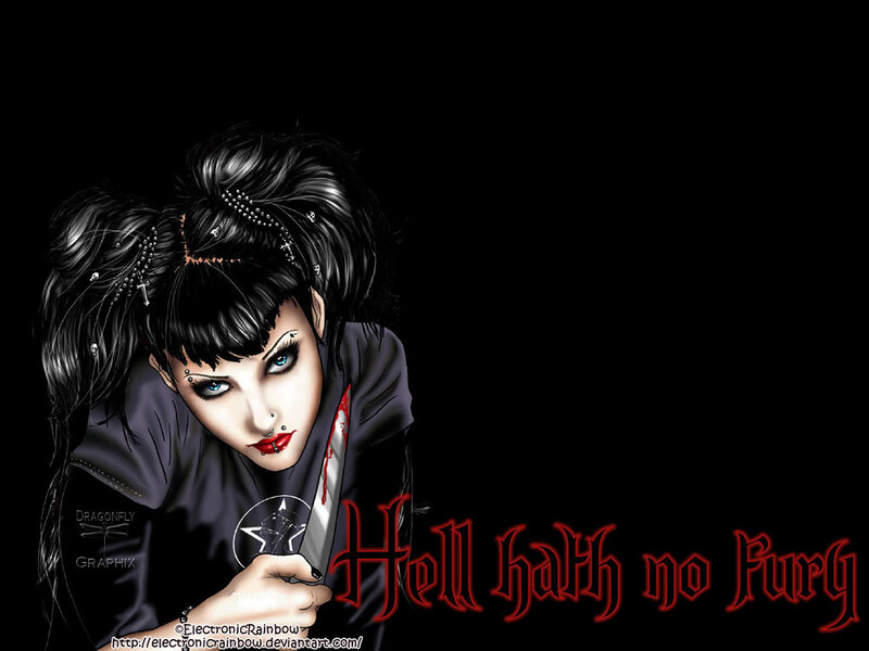 gothic woman with knife