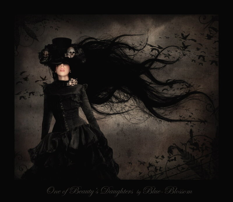 Gothic woman with long hair