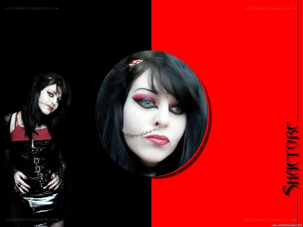 gothic woman with red and black theme