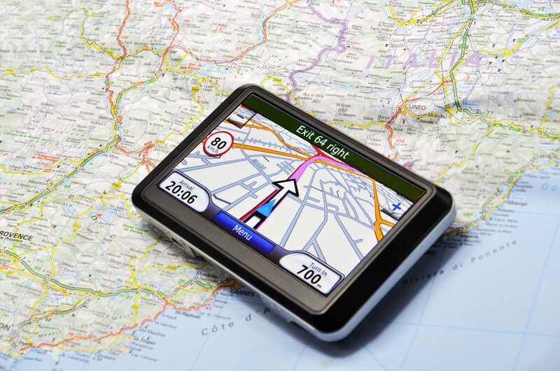 GPS device on map