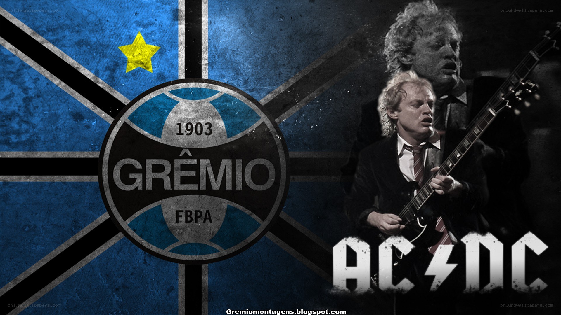 Grêmio and AC/DC collage