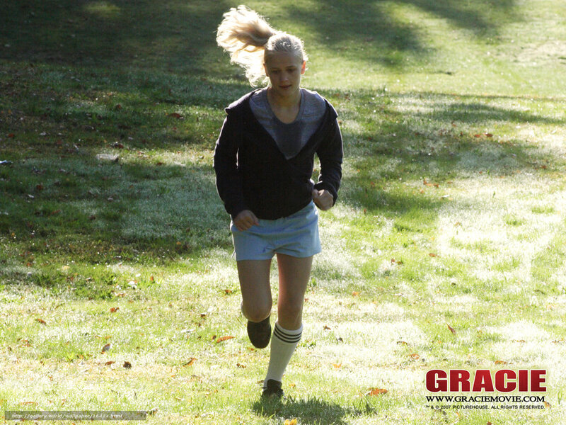 Gracie running on grass