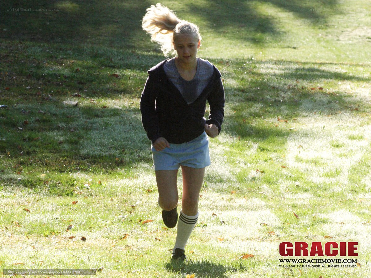 Gracie running on grass