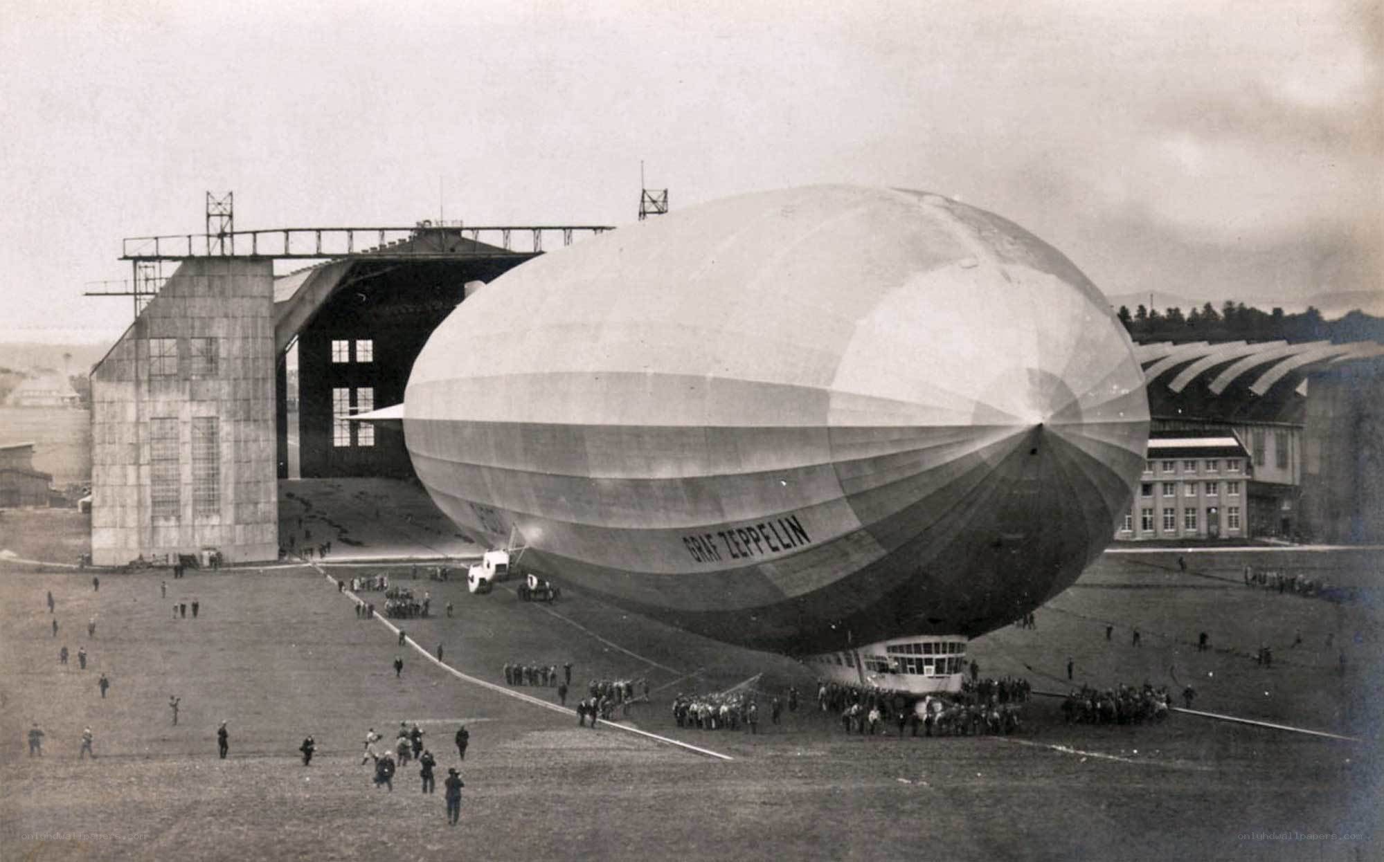 Graf Zeppelin airship at hangar