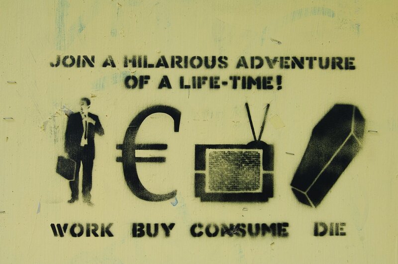 graffiti about consumerism