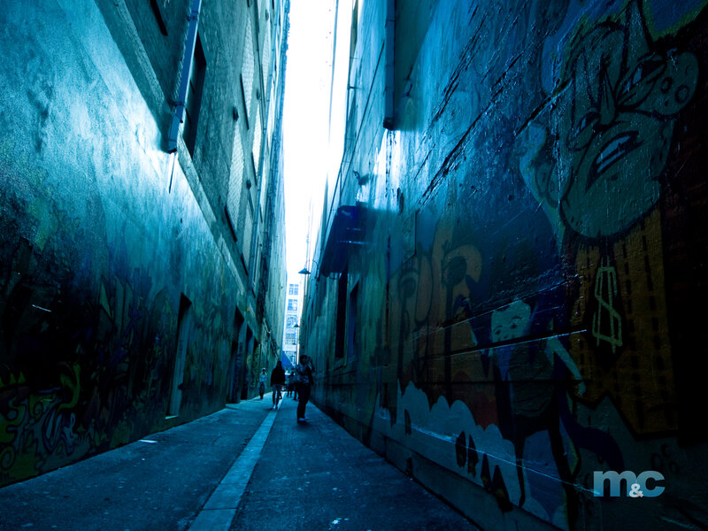 graffiti alley in city
