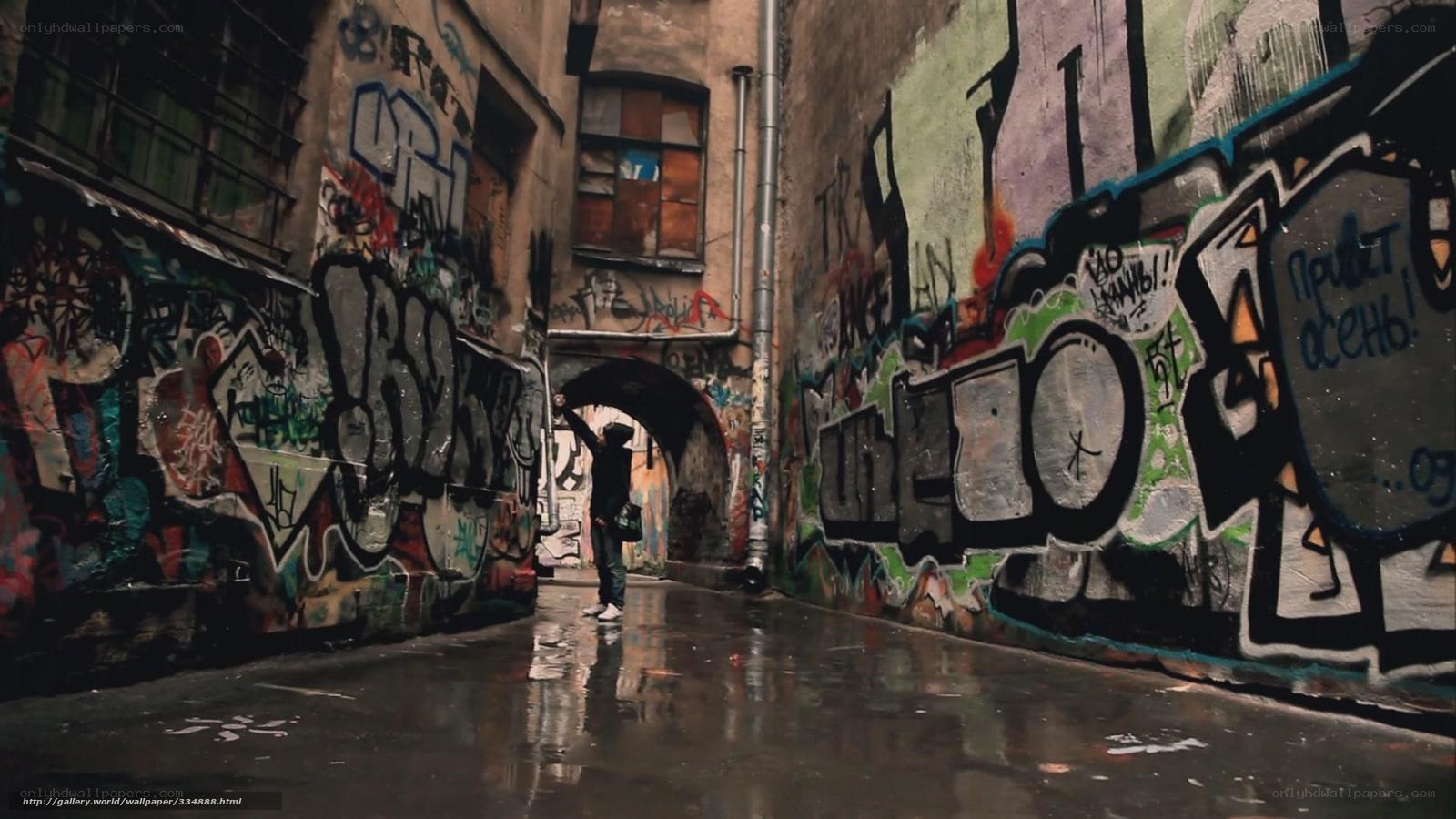graffiti alley with person