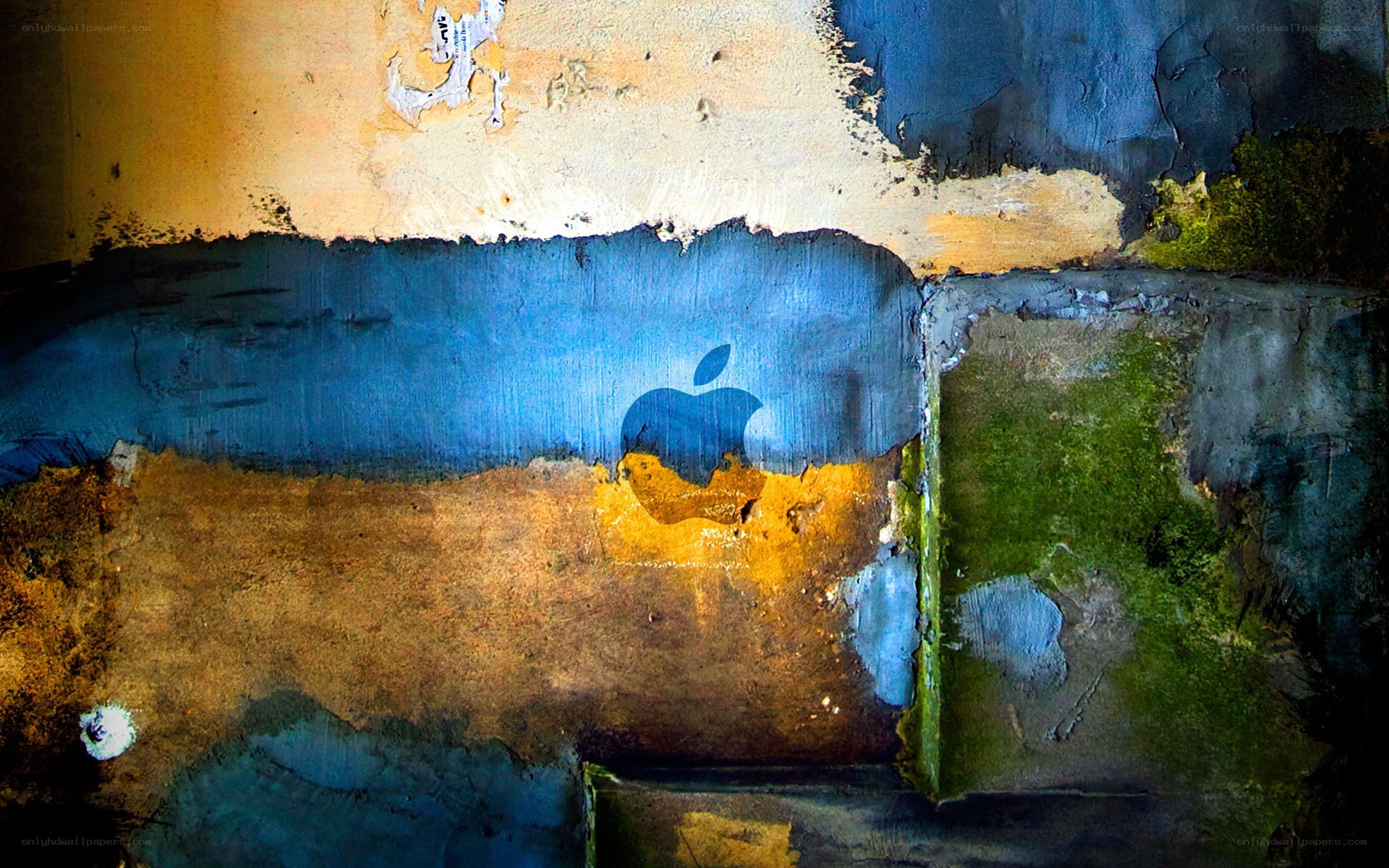 graffiti apple logo on wall