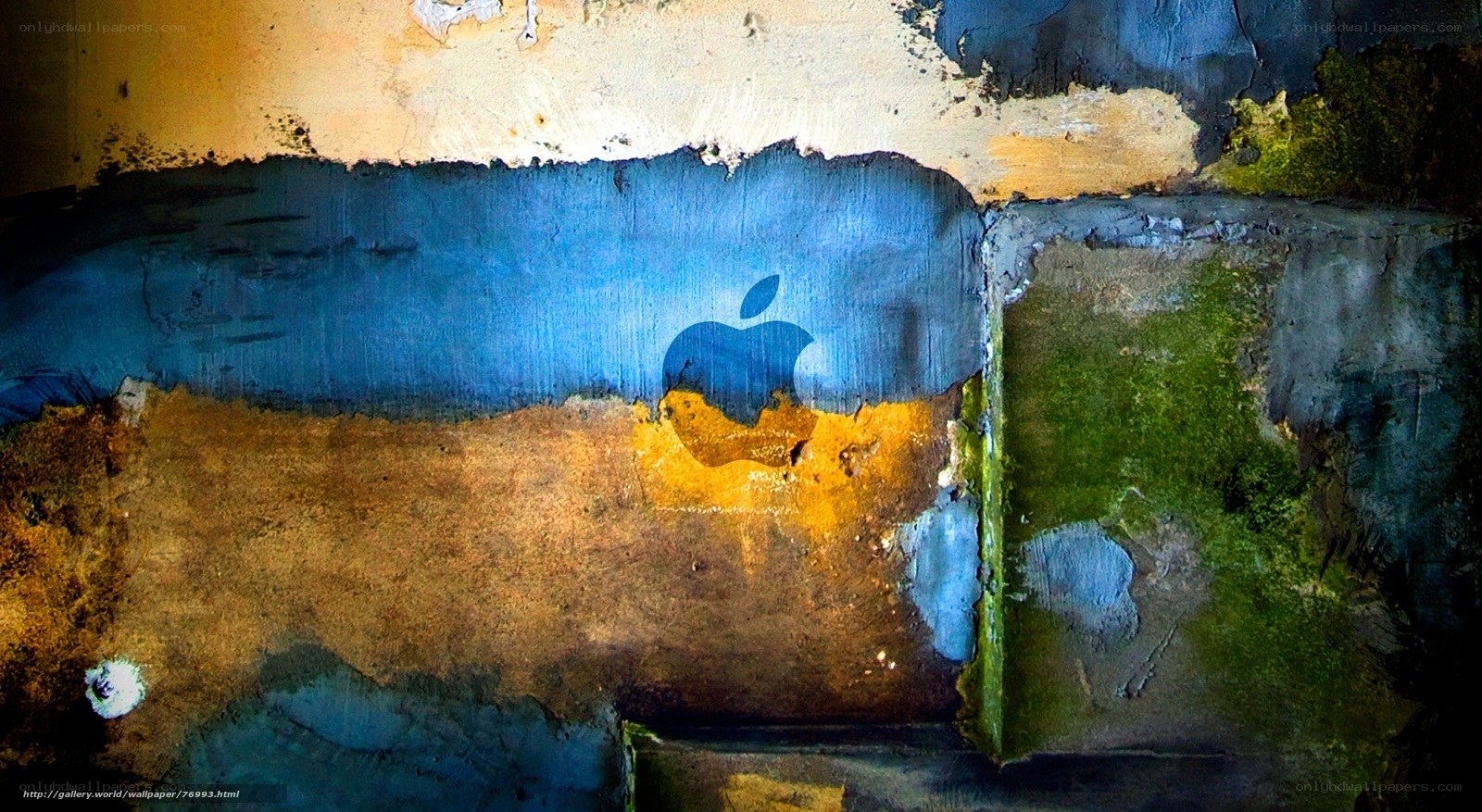graffiti apple logo on wall