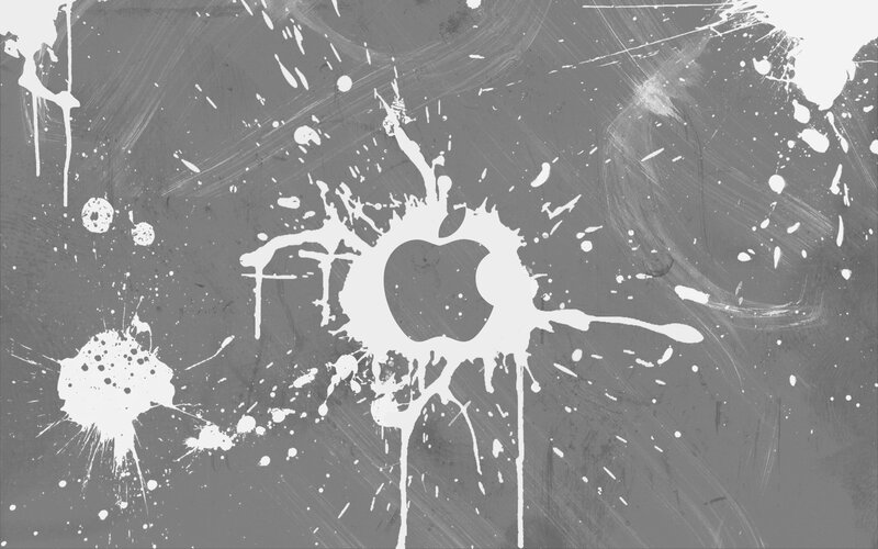 graffiti apple logo splatter