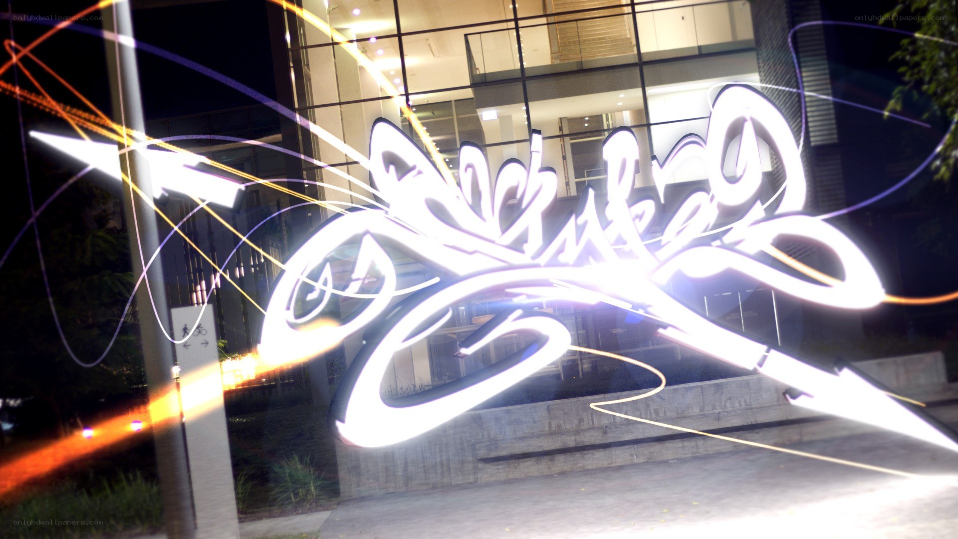 Graffiti art at night