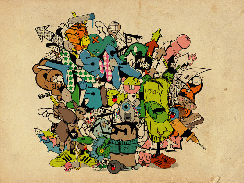 graffiti art collage