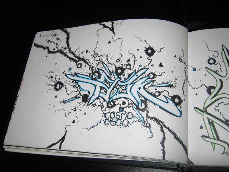 graffiti art in a sketchbook