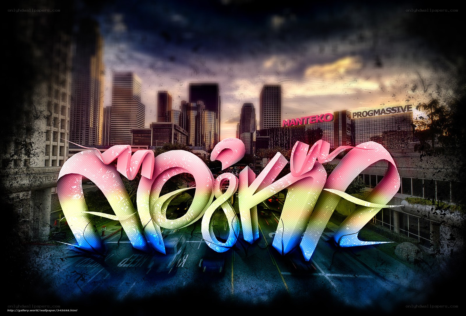 Graffiti art in cityscape