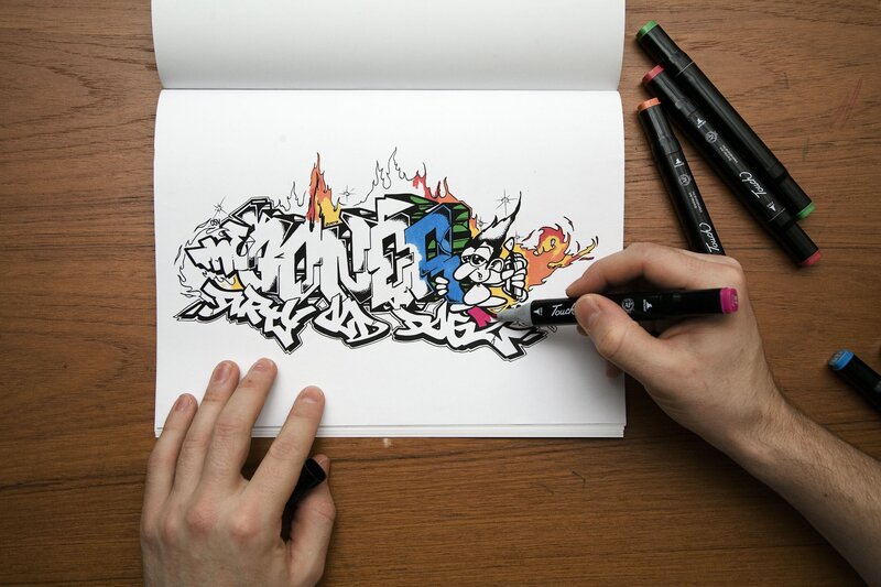 graffiti art in progress