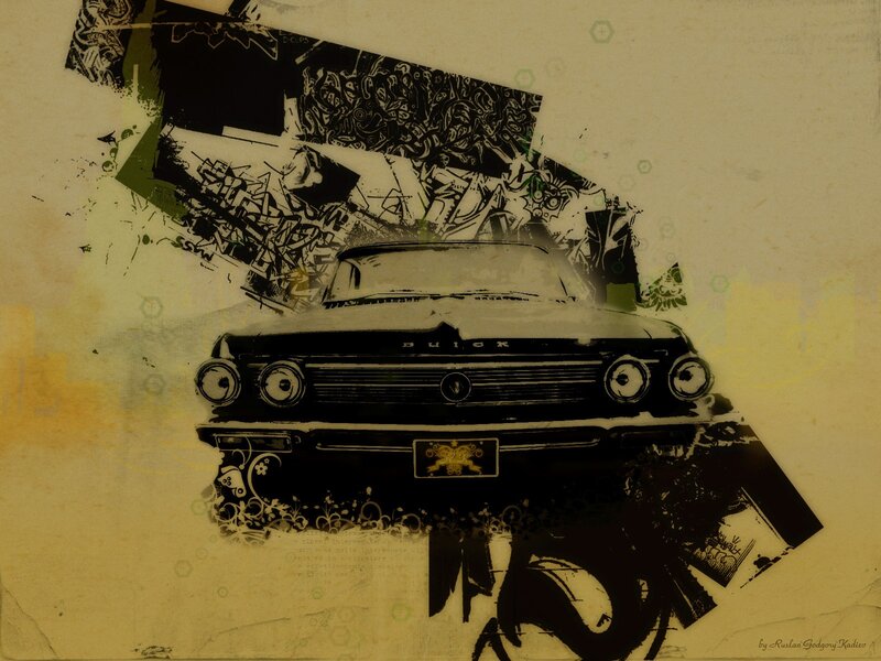 graffiti art of classic car
