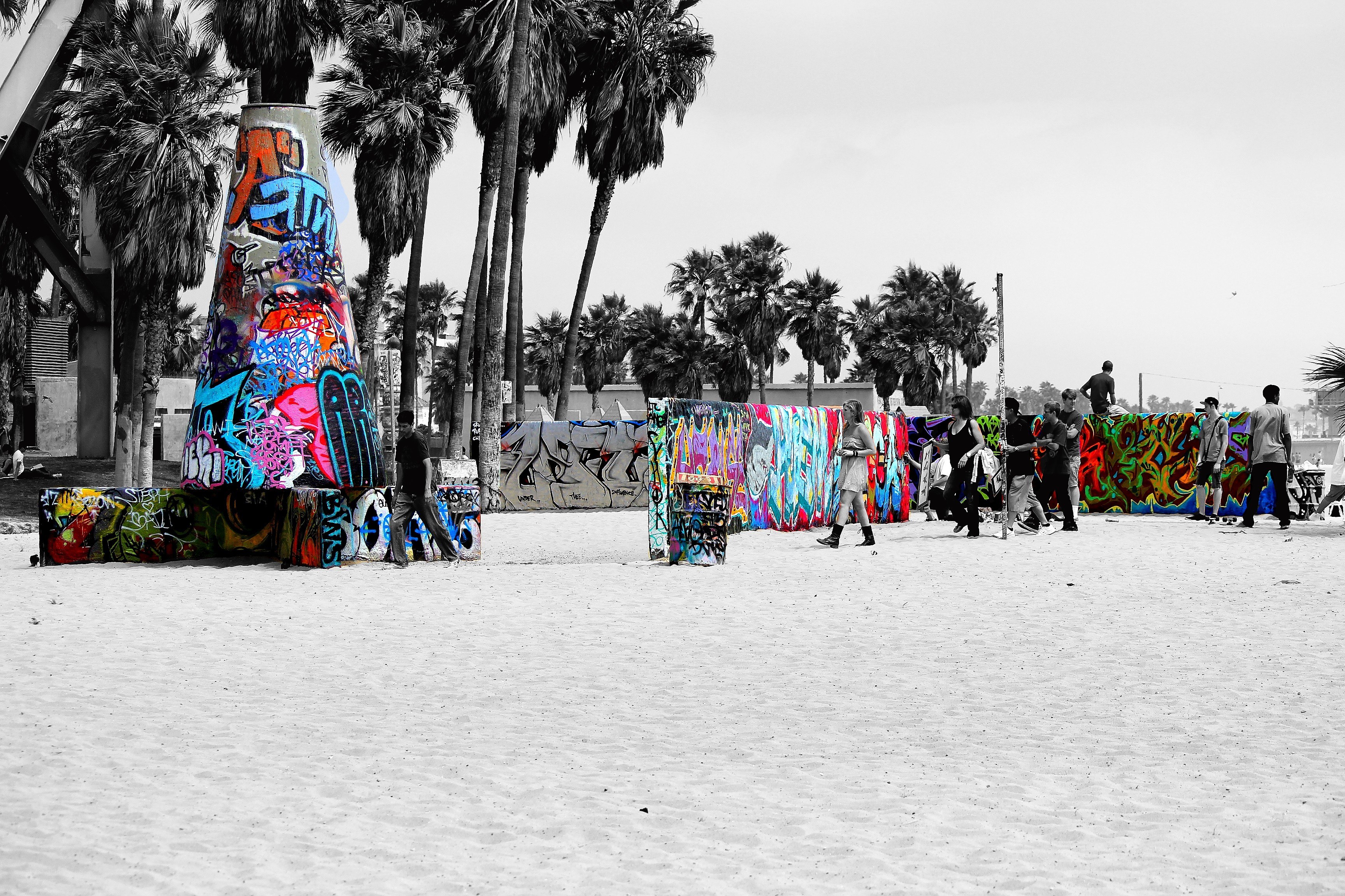 Graffiti art on a beach