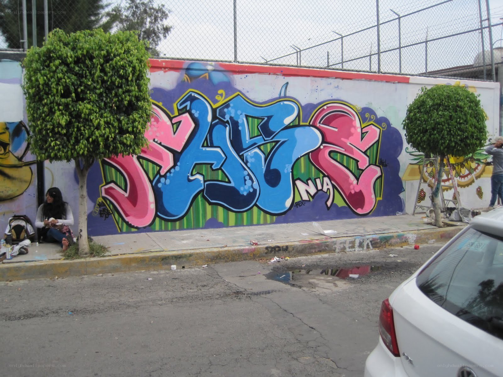 Graffiti art on a city wall