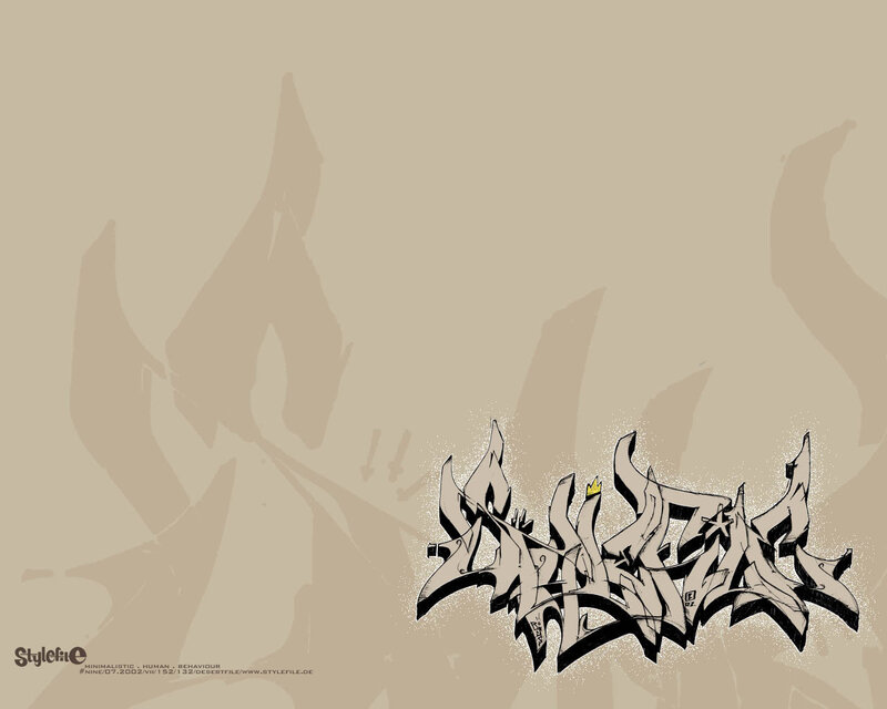 graffiti art on beige background
