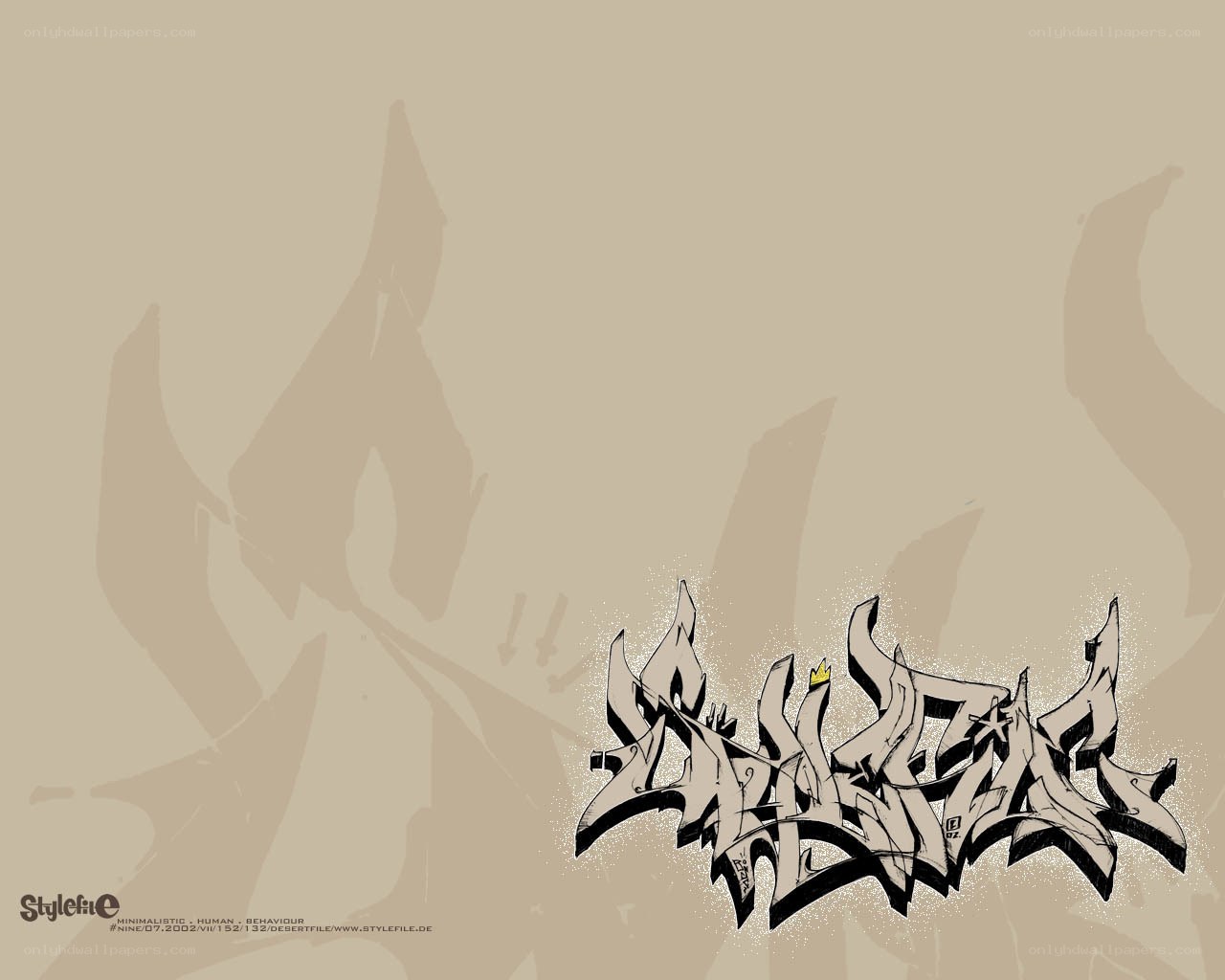 graffiti art on beige background