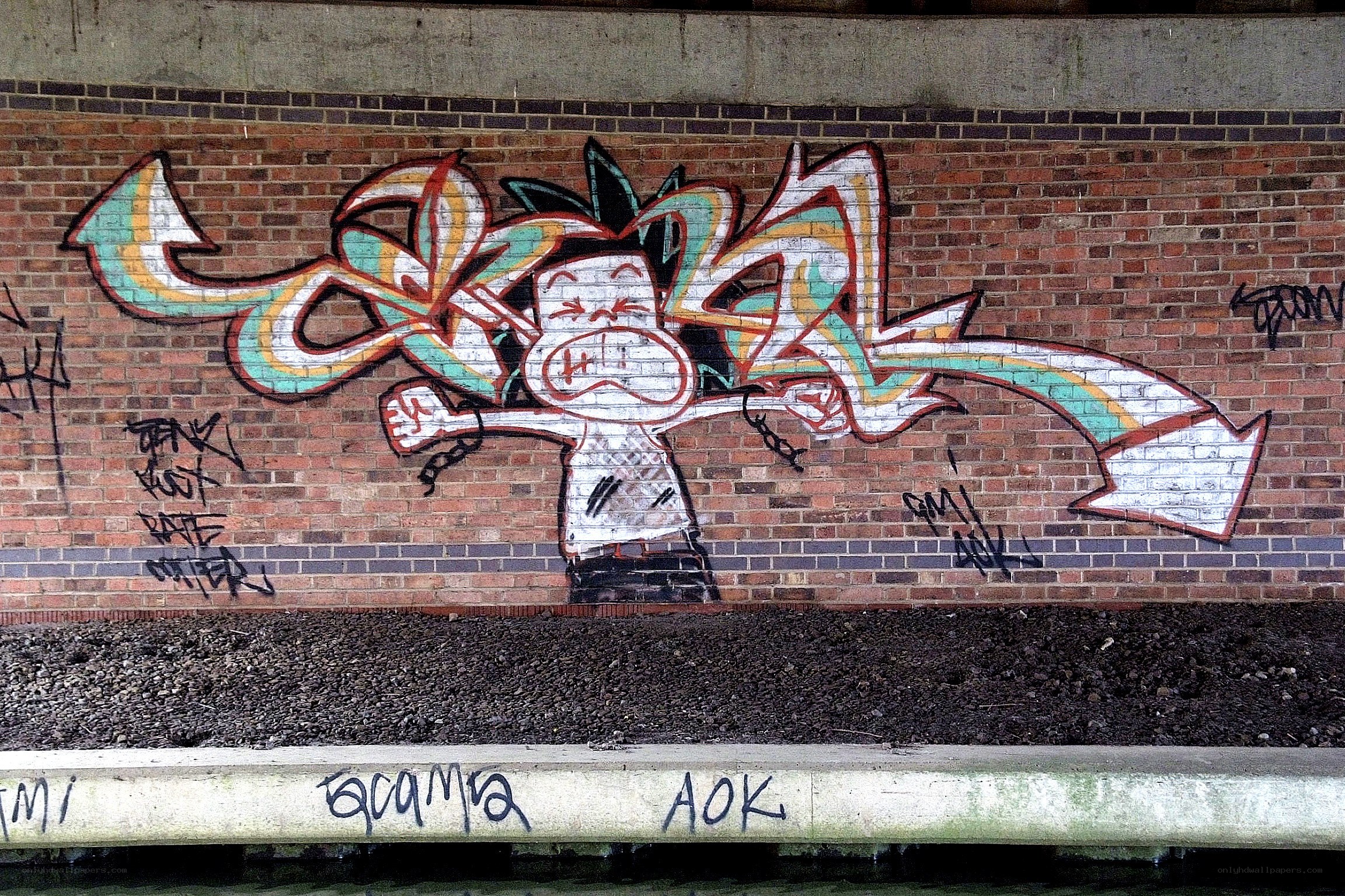 graffiti art on brick wall