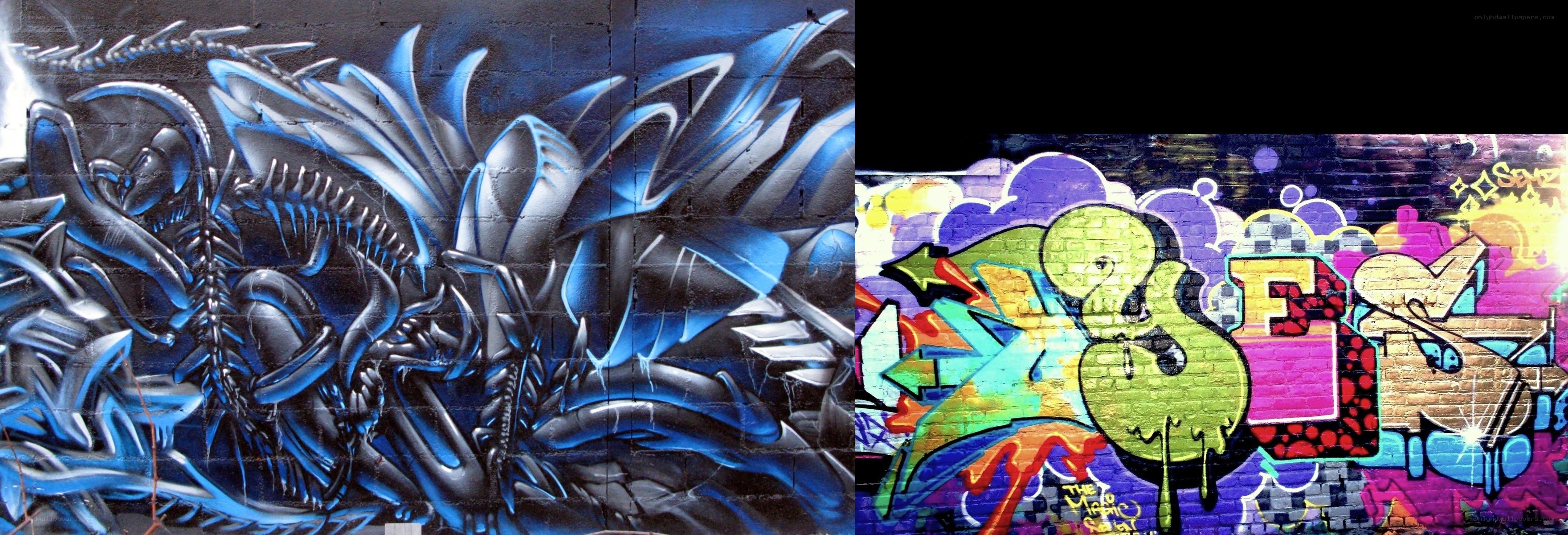 graffiti art on brick walls