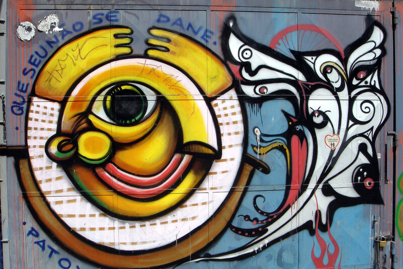 graffiti art on metal door