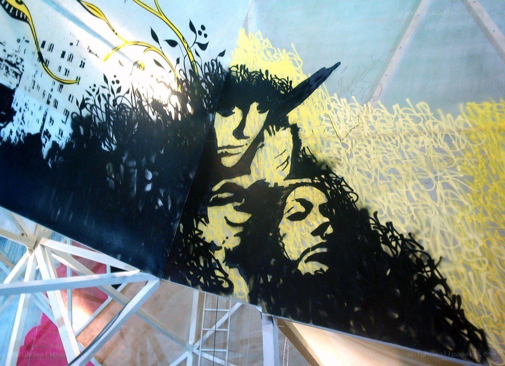 graffiti art on metal panels