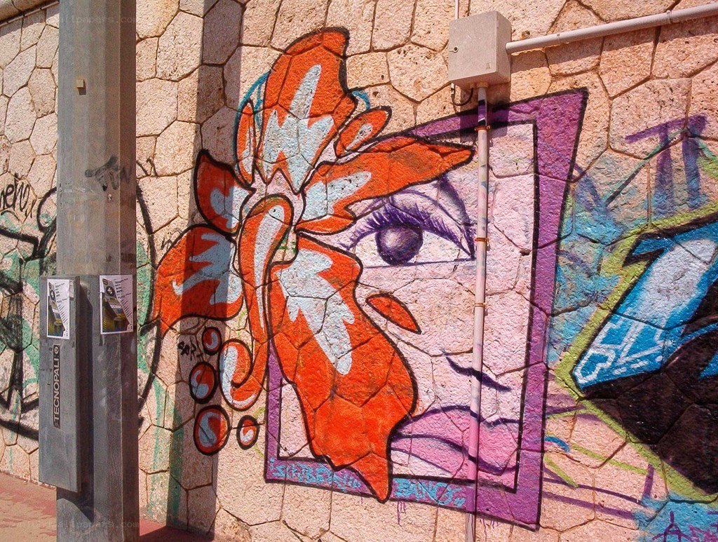 graffiti art on stone wall