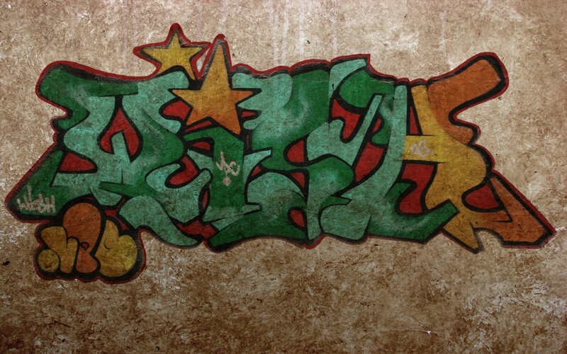 graffiti art on textured wall