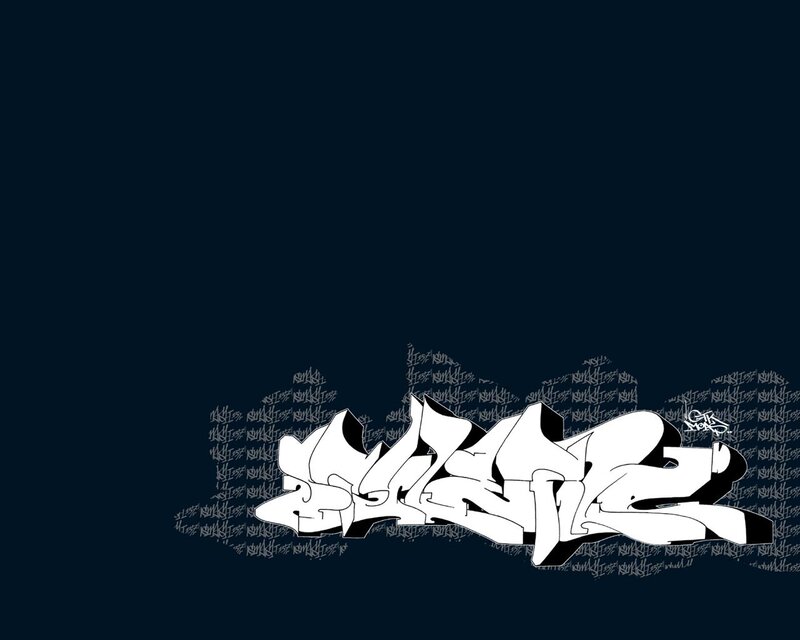 Graffiti Art on Wall — Black, Urban