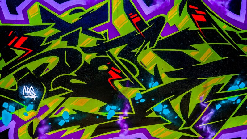 Graffiti Art on Wall — Green, Vibrant
