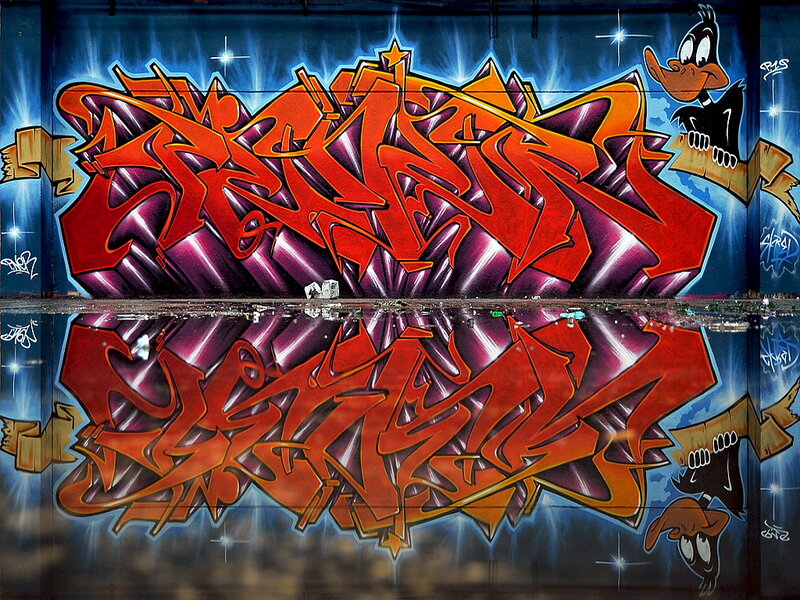 Graffiti Art on Wall — Red