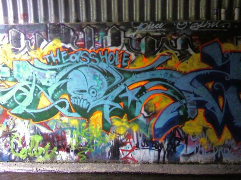 graffiti art under bridge