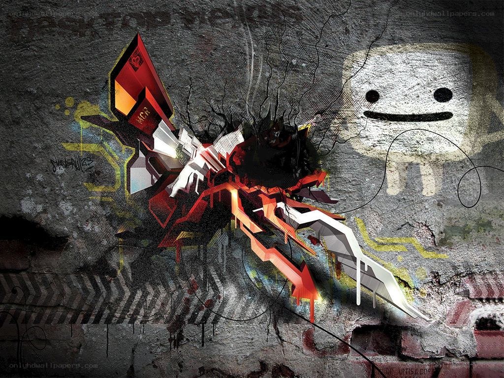 graffiti art with abstract shapes