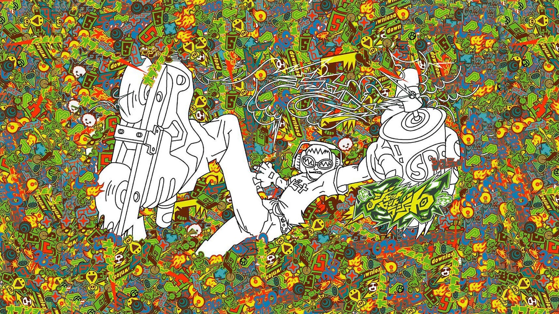 graffiti art with anime characters
