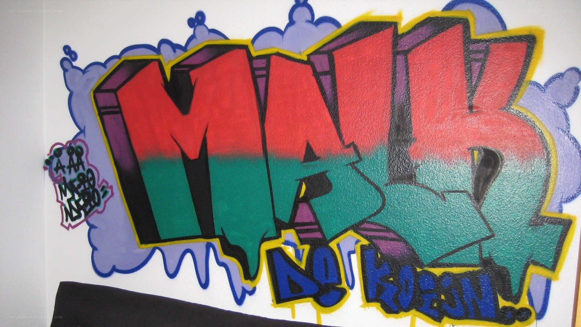 graffiti art with bold letters