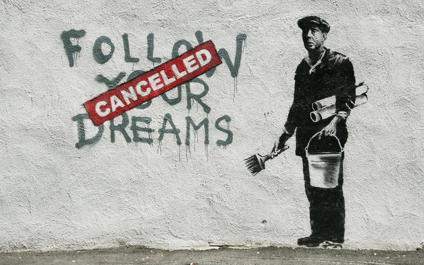 graffiti art with cancelled dreams