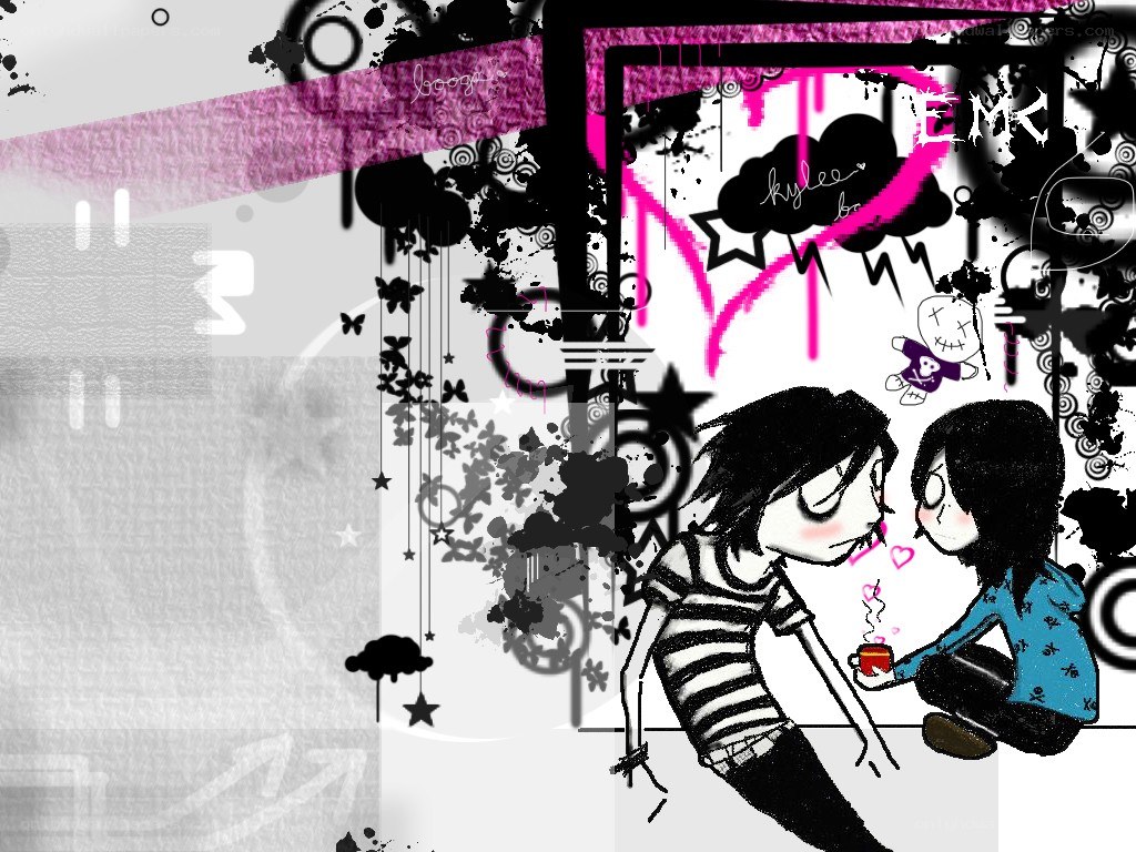 graffiti art with cartoon couple