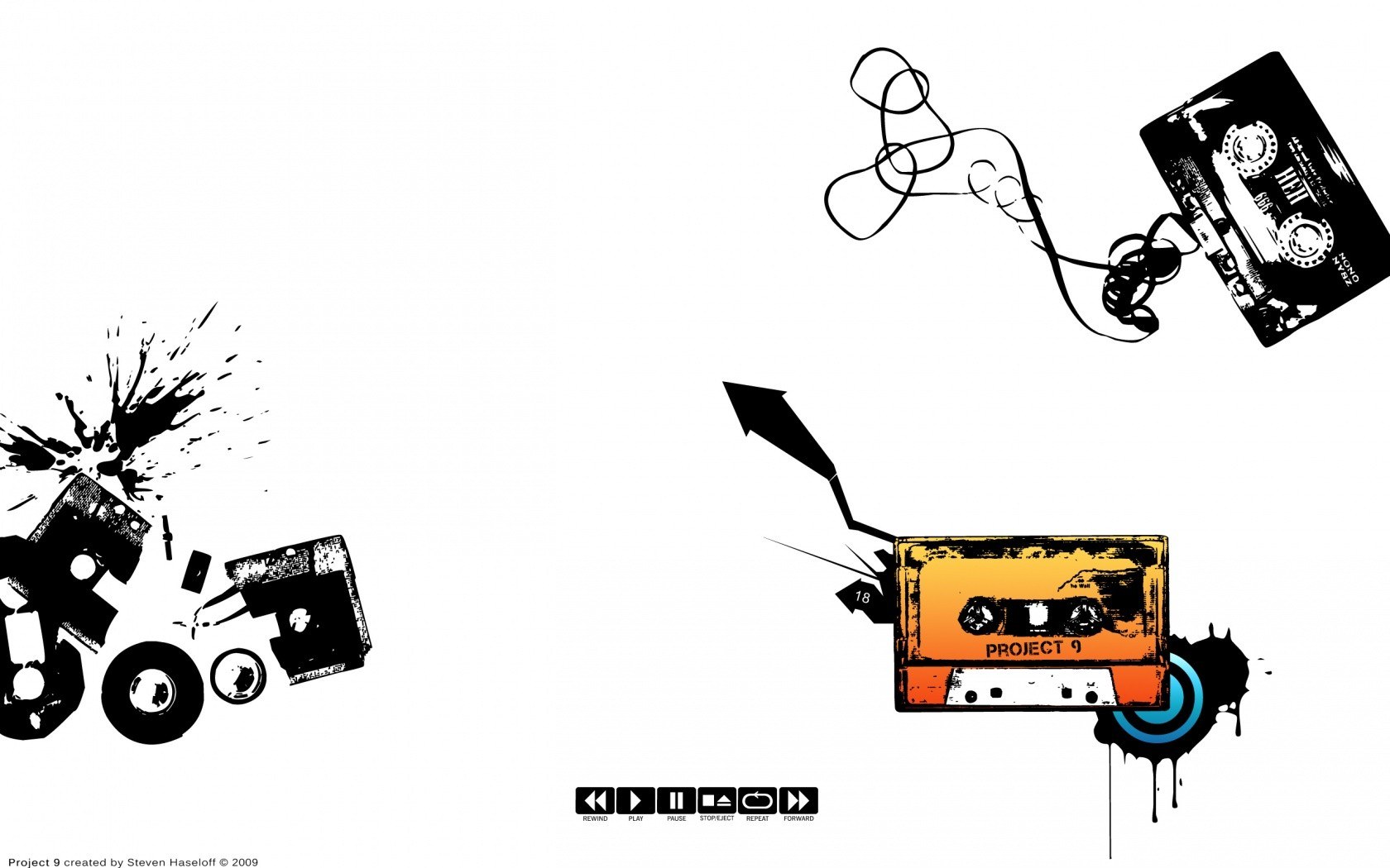 graffiti art with cassette tapes