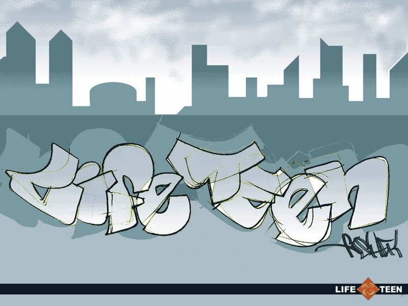 graffiti art with city skyline