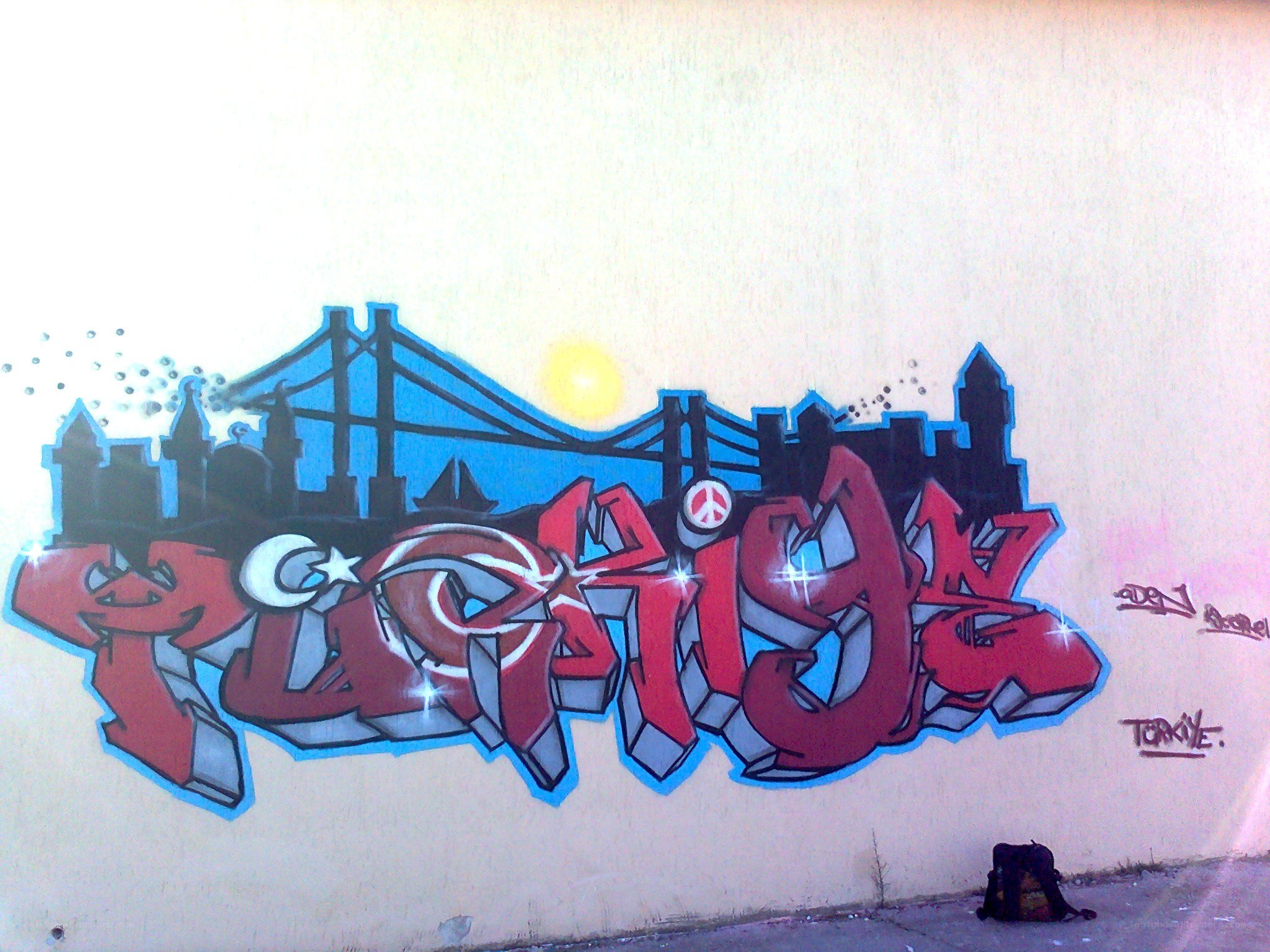 graffiti art with cityscape