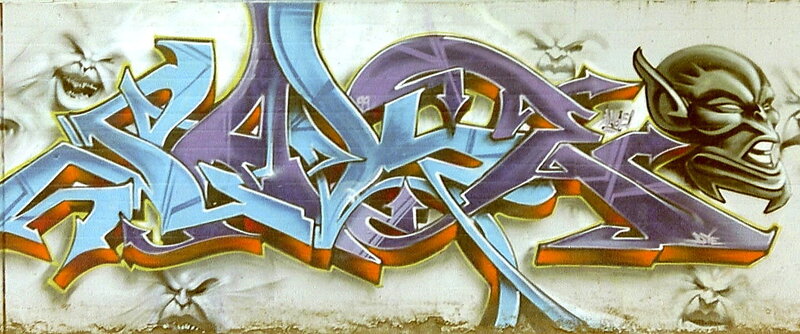 Graffiti Art with Demonic Figures