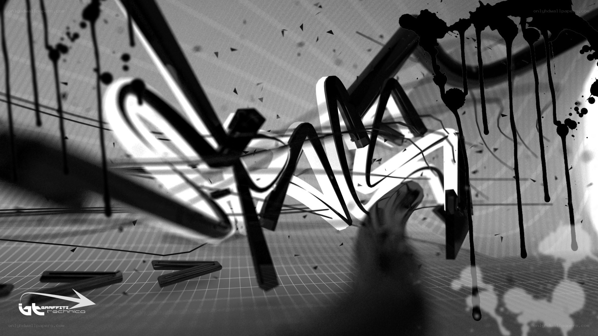 graffiti art with dripping paint