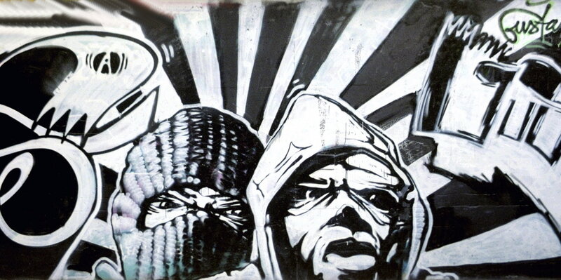 graffiti art with faces
