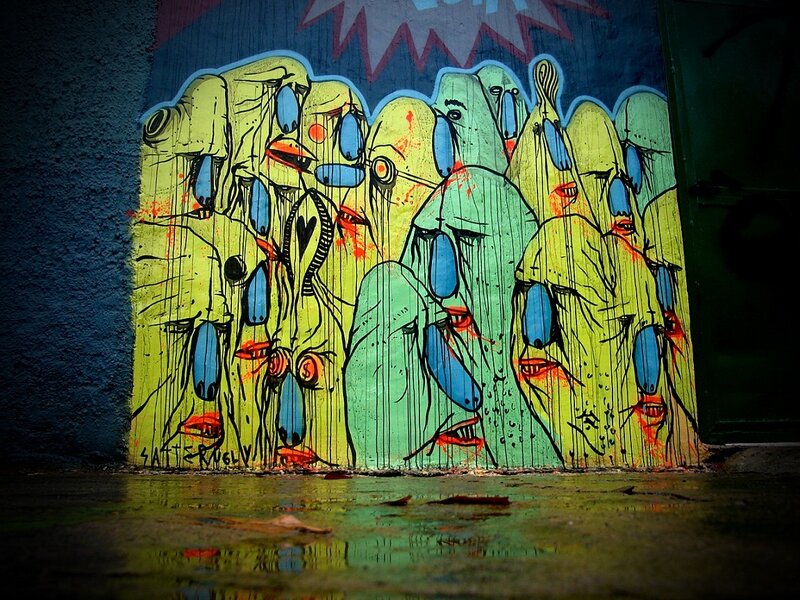 graffiti art with faces