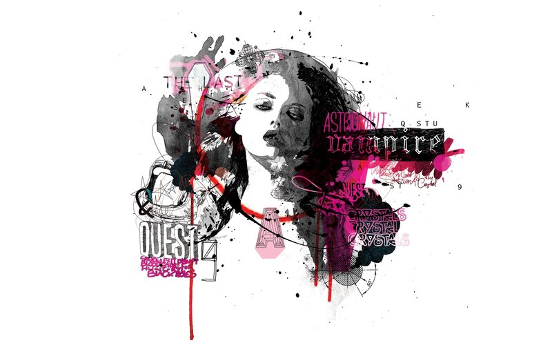 graffiti art with female portrait