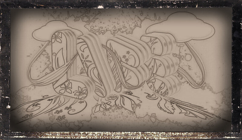 graffiti art with floral patterns